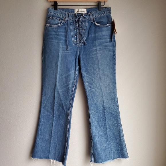 Reformation Mid Crop Flare Lace Up size 28 NWT - Picture 4 of 6